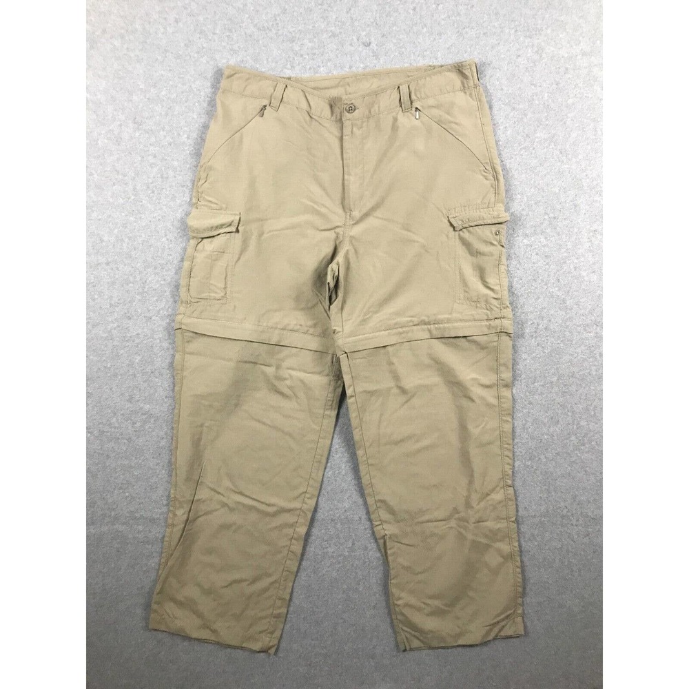 Vintage Columbia Pants Mens M Beige PFG Omnishade Convertible Fishing Hiking